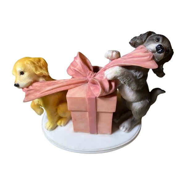 Home Interiors What's inside? Puppies Dogs with Present Gift 2003 - Picture 1 of 11